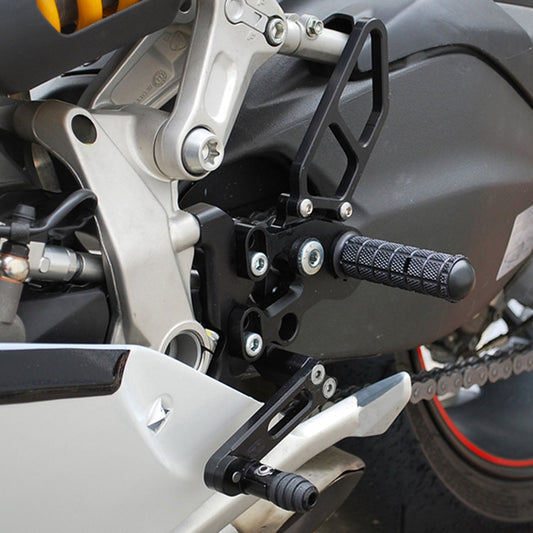 WOODCRAFT DUCATI PANIGALE 899/959/1199/1299 GP SHIFT COMPLETE REARSET WITH FOLDING TOE PIECES. SKU: 05-0648BX