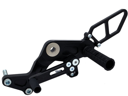 WOODCRAFT DUCATI MONSTER 696/796/1100 COMPLETE REARSET WITH FOLDING TOE PIECES. SKU: 05-0660BX