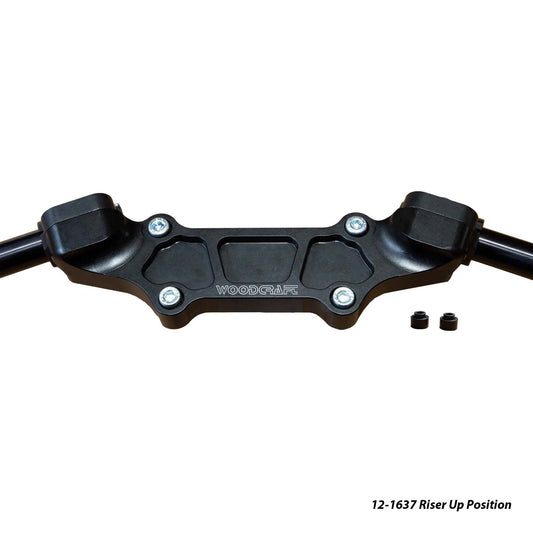 WOODCRAFT DUCATI MONSTER 937 2021-22 RISER ADAPTER PLATE W/ STANDARD BLACK BARS. SKU: 12-1637