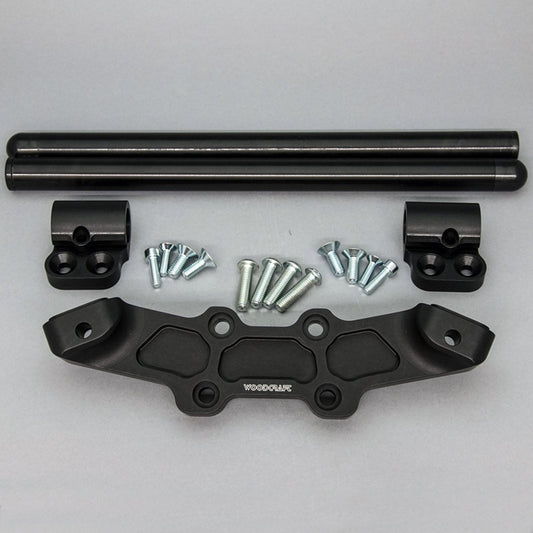 WOODCRAFT CLIPON ADAPTER PLATE W/ XL BLACK BARS DUCATI MONSTER 696/796/1100. SKU: 12-1660