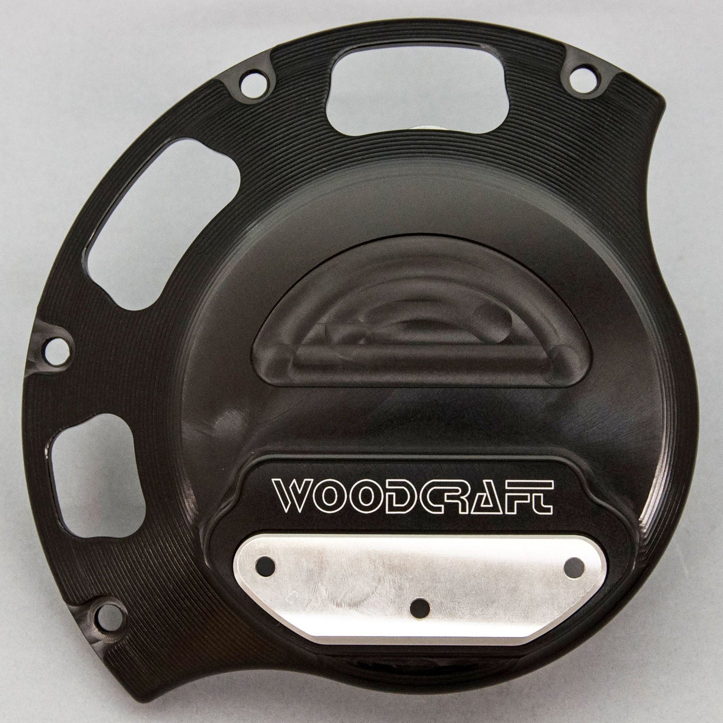 WOODCRAFT DUCATI WET CLUTCH RHS CLUTCH COVER PROTECTOR W/ SKID PAD STAINLESS STEEL. SKU: 60-0641RB-S