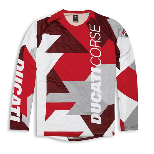 DUCATI MTB CYCLING JERSEY LONG SLEEVE. RED / GRAY / WHITE / BLACK – SKU 9810724