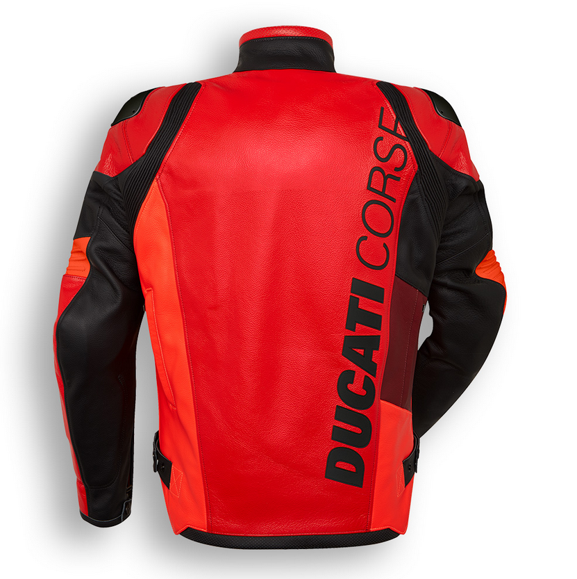 DUCATI CORSE C6 PERFORATED LEATHER JACKET – RED/BLACK SKU: 9810744